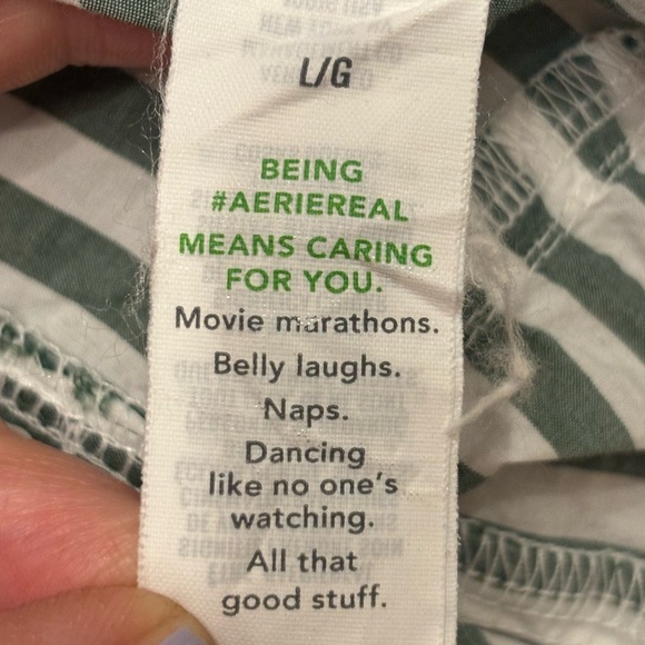 Aerie Striped Tie Shoulder Cropped Ruffle Tank - Picture 4 of 7